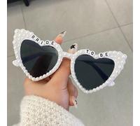 1 pezzo Occhiali da donna alla moda a forma di cuore, incastonati con perle artificiali BRIDE TO BE, decorazioni per feste estive e matrimoni, molto popolari PC