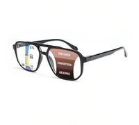 1 pezzo Occhiali da lettura premium multifocali, design a doppio ponte unico, lenti progressive ad alta definizione, schema di colori classico, essenziali per lavoro e tempo libero 1X,2X,3X,4X,1.5x,2.