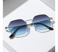 1 pezzo Occhiali da uomo stile geometrico con decorazioni in metallo eleganti e alla moda, adatti per l estate, la spiaggia, le vacanze, l'aria aperta, i viaggi, il ritorno a scuola, lo stile preppy P