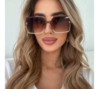 1 pezzo Occhiali da vista squadrati lussuosi e leggeri, di stile europeo e americano, dal vibe di alta qualità, versatili per lo streetwear da donna PC