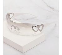 1 pezzo Occhiali dal design a cuore senza cornice in metallo in stile Y2K per le donne, di moda per feste in spiaggia, come regalo, per vacanze Blocchi di colorePC