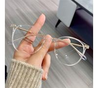 1 pezzo Occhiali di moda ovali senza prescrizione in montatura TR, adatti per la protezione degli occhi durante l'uso del computer o del gioco stampa dappertutto