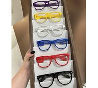 1 pezzo Occhiali piatti di moda per bambini, colore caramella, design retrò senza montatura, adatti per adolescenti, vita quotidiana, lettura, guardare la TV, giocare e usare il telefono, lenti traspa