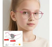 1 pezzo occhiali rotondi stile retrò per bambini e ragazze 4-12 anni, con montatura completa, che cambiano colore, adatti per l'uso e come regalo per uscite PC