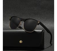 1 pezzo occhiali stile boho vintage per coppie, montatura in resina mista oro con cerniere in metallo a rivetto, classico per viaggi, cerchio in metallo, lenti in policarbonato infrangibili, moda masc