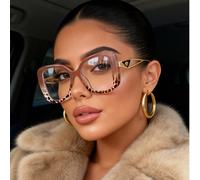 1 pezzo Occhiali trasparenti personalizzati multifunzionali con cornice a forma di cuore cavo e poligono, eleganti occhiali da lettura alla moda, adatti per uso quotidiano, fotografia di strada, lettu