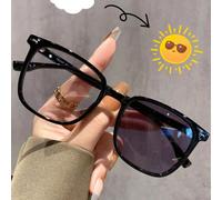 1 pezzo Occhiali unisex grandi con montatura quadrata e borchie, per interni e esterni, con protezione dalla luce blu, colore cangiante e alla moda, per la protezione degli occhi Colore unico