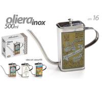 1 Pezzo Oliera in Acciaio Inox con Becco 500 ml 16 cm Vari Decori