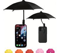 1 pezzo Ombrellino parasole per telefono, ombrellino parasole mini pieghevole con piccola molletta, adatto per attività all'aperto, protezione solare e impermeabile, parasole anti-riflesso, adatto per