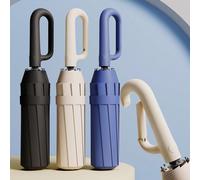 1 pezzo Ombrello automatico pieghevole antivento, ombrello parasole a doppio uso con protezione UV, grande cupola, con gancio per zaino, facile da riporre, ombrello unisex per pioggia e sole, adatto p