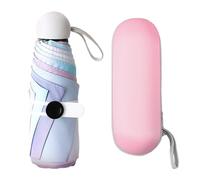 1 Pezzo Ombrello Pieghevole Da Viaggio,ombrello Leggero,mini Ombrello Compatto Con 6 Costole,con 1 Scatola Di Immagazzinaggio per Capsule Rosa,ombrello Colorato per Bambini,protezione Uv Esterna