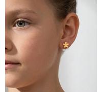 1 pezzo Orecchini a bottone minimalisti a forma di fiore a cinque petali placcati oro, delicati e carini, orecchini floreali ideali per bambine, ragazze, sorelle e amiche, perfetti per l'uso quotidian
