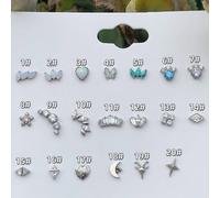 1 pezzo Orecchino da labbro alla moda in titanio con filettatura interna, con pietre preziose come moonstone, opale, turchese e foglia, grado di impianto 5A, adatto anche per piercing al naso, setto n