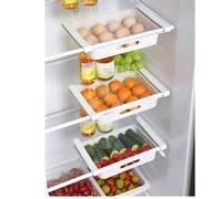 1 pezzo Organizer da appendere in cucina, cassetto portauova e portafrutta per frigorifero, contenitore salvaspazio per alimenti, accessori da cucina, scaffale organizzatore per frigorifero 2 pezzi,1