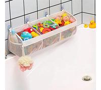 1 pezzo Organizer per giocattoli da bagno con 3 scomparti e apertura ampia, capacità aggiornata per la conservazione e il contenimento dei giocattoli da bagno, pratico per il recupero e la categorizza