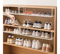 1 pezzo Organizer per scarpe multistrato chic - in metallo, design salva-spazio per armadi, camere da letto e dormitori, facile da piegare, per massimizzare lo spazio di archiviazione con il minimo sf