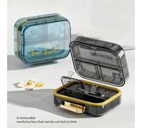 1 pezzo Organizer portatile per pillole con 7 scomparti, a prova di luce e umidità, custodia per medicinali piccola per casa, ufficio, viaggio, campeggio, articoli essenziali per la farmacia nero,Blue