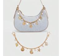 1 pezzo Ornamento a forma di conchiglia per uno stile vacanziero, catena per borsa a forma di stella marina e conchiglia, portachiavi a forma di coda marina, adatto per abbinare a una piccola borsa qu