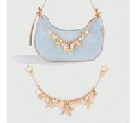 1 pezzo Ornamento a forma di conchiglia per uno stile vacanziero, catena per borsa a forma di stella marina e conchiglia, portachiavi a forma di coda marina, adatto per abbinare a una piccola borsa qu