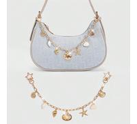 1 pezzo Ornamento a forma di conchiglia per uno stile vacanziero, catena per borsa a forma di stella marina e conchiglia, portachiavi a forma di coda marina, adatto per abbinare a una piccola borsa qu