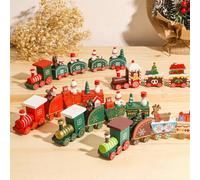 1 pezzo Ornamento di Natale in legno a quattro sezioni a forma di treno, regalo per feste di Natale, decorazione natalizia in legno carina da mettere sulla finestra, sul giardino o sul tavolo, decoraz