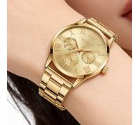 1 pezzo Orologio al quarzo da donna Gaiety, quadrante elegante e minimalista con numeri romani a tre lancette, adatto per uso quotidiano, decorazione per feste, Festa della Mamma, San Valentino, regal