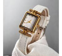 1 pezzo Orologio da donna con cinturino in pelle PU, quadrante rettangolare piccolo, stile britannico retrò, orologio al quarzo di lusso di nicchia, adatto per vacanze, feste, matrimoni, ritorno a scu
