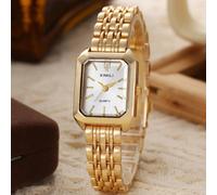 1 pezzo Orologio da donna con quadrante piccolo quadrato in metallo, numeri romani, cinturino in acciaio, movimento al quarzo, adatto come regalo per il ritorno a scuola, compleanno, anniversario, Ogn