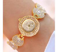 1 pezzo Orologio da donna di lusso alla moda con cristalli e strass, quadrante rotondo al quarzo, cinturino in acciaio multifunzione, adatto per occasioni come festival, feste, matrimoni, rientro a sc