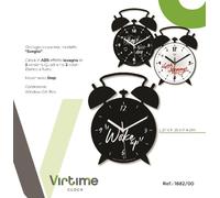 1 Pezzo Orologio da Parete Forma Sveglia Lavagna 35 x 27 cm 3 Modelli