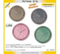 1 Pezzo Orologio da Parete in Abs Tondo 30 cm 4 Colori