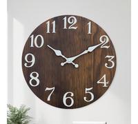 1 pezzo Orologio da parete in legno stile vintage country, silenzioso senza ticchettio, da 10/12/14/16 pollici, colore legno marrone, decorativo per soggiorno, camera da letto, sala da pranzo, cucina,