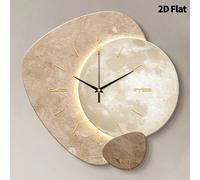 1 pezzo Orologio da parete silenzioso con superficie del pianeta 2D piatta e blocchi di colore, movimento al quarzo super silenzioso senza ticchettio, adatto per decorare il soggiorno, la camera da le