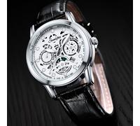 1 pezzo Orologio da polso da uomo per occasioni eleganti con calendario aperto, di alta qualità, impermeabile, con scatola regalo inclusa Tagli UnicaPoliuretano