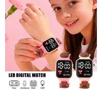 1 pezzo Orologio da ragazza con design Capibara, orologio quadrato per bambini con display digitale LED, orologio. È un orologio scolastico economico per la stagione back-to-school. È adatto per stude