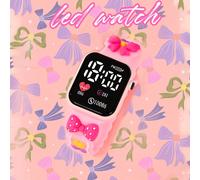 1 pezzo Orologio da ragazza con elemento a cuore e fiocco, orologio quadrato dolce per bambini, orologio digitale LED da polso, orologio economico per il ritorno a scuola, adatto per studenti, fornitu
