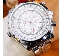 1 pezzo Orologio sportivo di moda automatico da uomo, quadranti multifunzionali, cinturino in acciaio inossidabile, orologi da uomo casual eleganti, top brand di lusso, con scatola regalo Acciaio inos