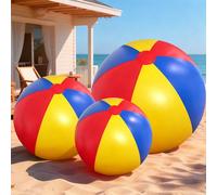 1 pezzo Palla gonfiabile gigante e colorata, realizzata in materiale PVC spesso e durevole, grande pallone arcobaleno portatile, palla da gioco per acqua estiva per piscina, spiaggia, feste di gruppo 