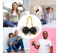 1 pezzo Pallina ritmica Aslatuas in ABS, rattle africano, shaker a uovo, percussione a doppia zucca, strumento kashaka, palla musicale per dita, tamburo a palla (nero) Tagli UnicaABS