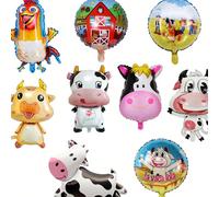 1 pezzo Palloncini in alluminio "Happy Happy Farm", Natale H,A,B,C,D,E,F,G,I,JPolicloruri di vinile