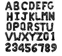 1 pezzo Palloncino alfanumerico nero digitale da 16", decorazione per feste di compleanno con lettere dell alfabeto e numeri da 0 a 9, accessorio scenico, per Natale 7,L,M,S,H,A,T,O,X,5,9,2,3,4,6,8,10