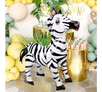 1 pezzo Palloncino foil 4D a forma di zebra in piedi e 15 pezzi di palloncini in lattice color cachi e verde salvia, adatti per feste di compleanno a tema foresta, feste safari nella giungla, decorazi
