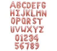 (1 pezzo) Palloncino in oro rosa di 15,7 pollici con lettere/numeri, palloncini alfabeto e numerici intercambiabili, adatti per decorazioni per feste 7,L,M,S,H,A,T,O,X,5,9,2,3,4,6,8,1,B,C,D,E,F,G,I,J,