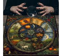 1 pezzo Panno da altare tarocchi celeste con design mistico, panno wicca adatto per letture di tarocchi, cerimonie delle fasi lunari, spazi di meditazione, copritavolo per altare elegante con panno da