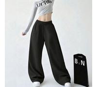 1 pezzo Pantaloni casual a gamba dritta per ragazze/adolescenti, abbigliamento da relax di moda minimalista per la strada 8Y,10Y,14Y,12Y,16YColore unicoPoliestere