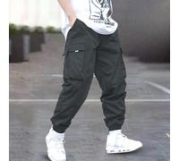 1 pezzo Pantaloni casual sportivi da ragazzo/adolescente, con tasche, arricciatura alla caviglia e decorazione in vita, adatti per primavera, estate, autunno e inverno 8Y,9Y,10Y,14Y,12Y,16YGraficoPoli