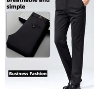1 Pezzo Pantaloni classici da uomo per il business, tinta unita, adatti per 4 stagioni, leggermente elastici, pantaloni da tailleur dritti, pantaloni casual eleganti L,M,S,XL,XS,XXL,XXS,XXXLTessuto in