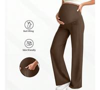 1 pezzo Pantaloni premaman con tasche, con design in vita elastico che non restringe l'addome, due tasche laterali per comodità. Stile gamba dritta con design a supporto elastico alto a forma di U/com