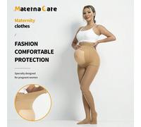 1 pezzo Pantaloni premaman semi-trasparenti color pelle, con design morbido per il supporto e il sollevamento della pancia, adatti per la gravidanza precoce, media, tardiva e il periodo post-parto, co