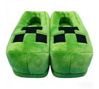 1 pezzo Pantofole imbottite Minecraft Creeper, realizzate in morbido materiale imbottito che replica i blocchi del gioco, pantofole invernali calde e confortevoli, antiscivolo e amichevoli per la pell